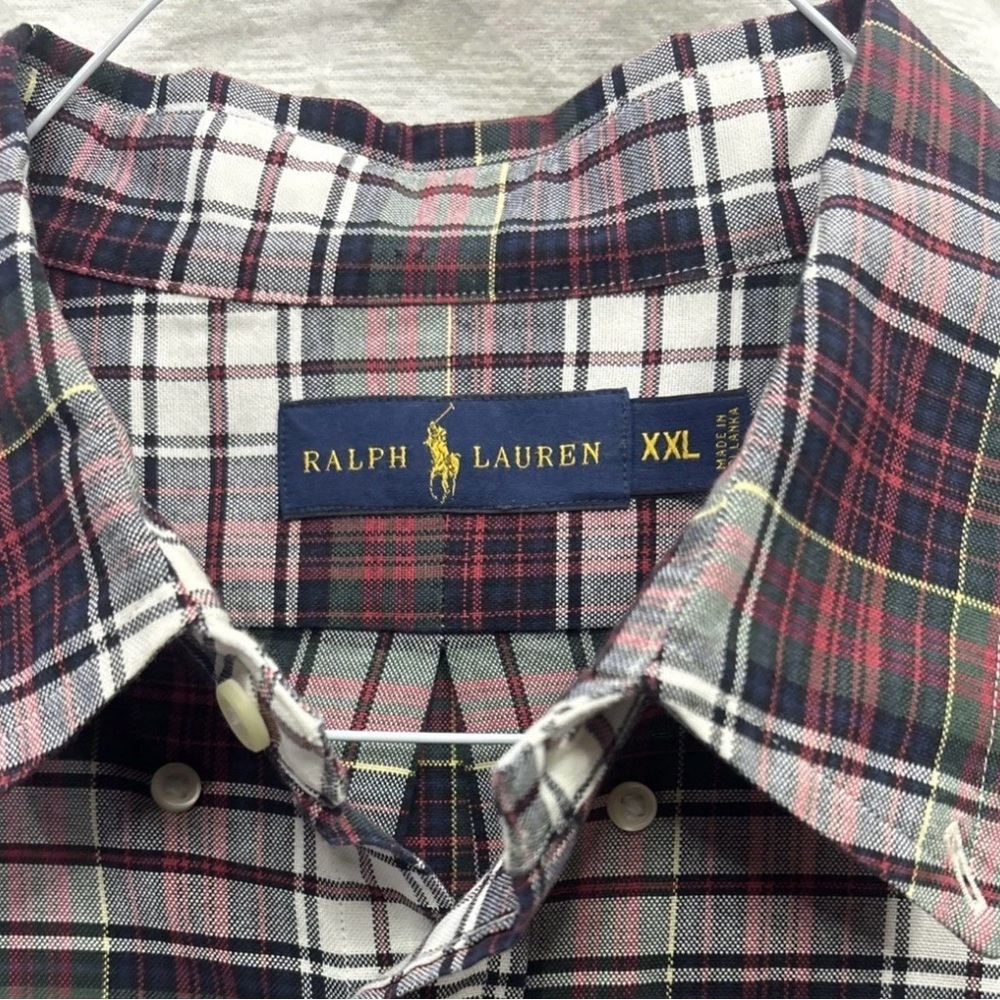 Vintage Polo Ralph Lauren Shirt Men’s Sz XXL Tartan Plaid Button Up 100% Cotton - Picture 4 of 8